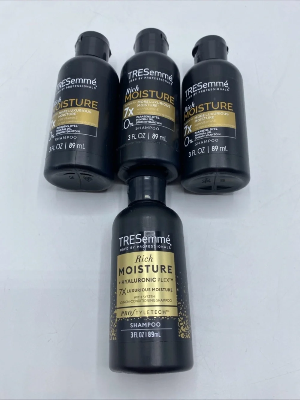 3 Tresemme Moisture Rich Luxurious Shampoo 0% Parabens Travel 1 Hyaluronic Plex